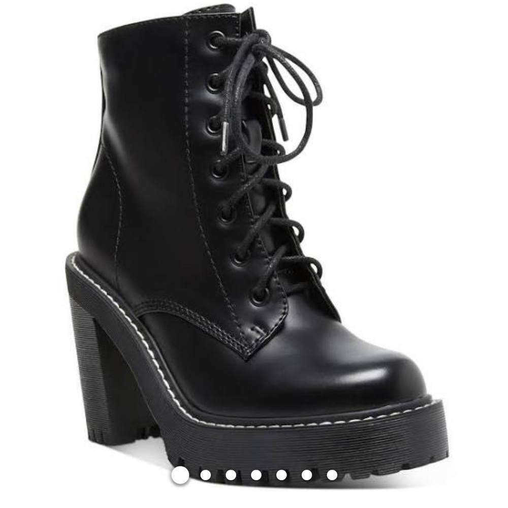 Madden Girl Archie Chunky Black Heel Lug Boots